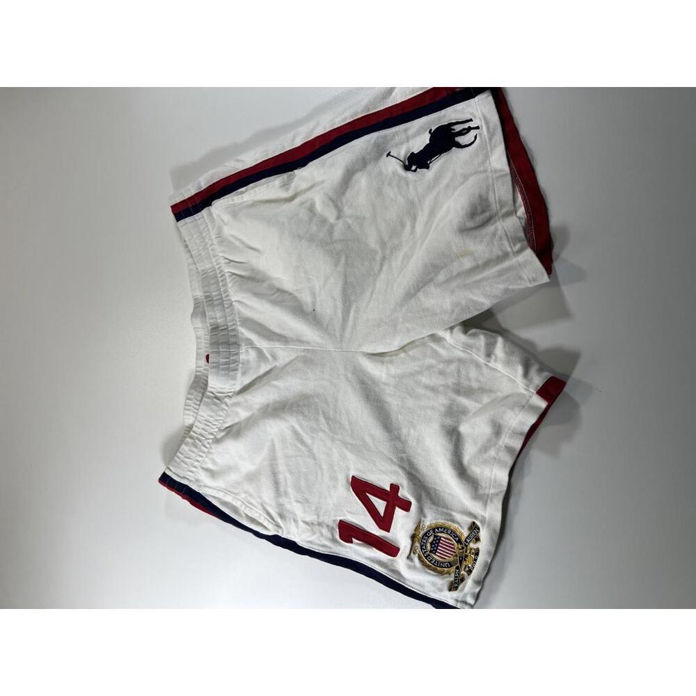 Ralph Lauren Polo White Athletic Shorts #14 and Crest L